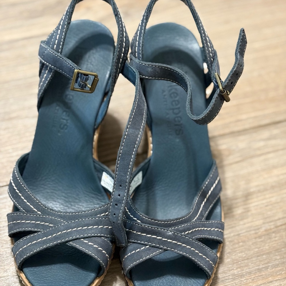 Timberland Blue leather Heel sandles Size 7